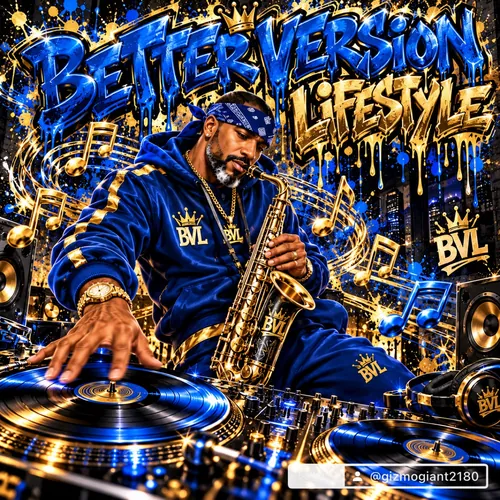 Better Version Lifestyle (Saxophone), graphic design by Coach Gizmo