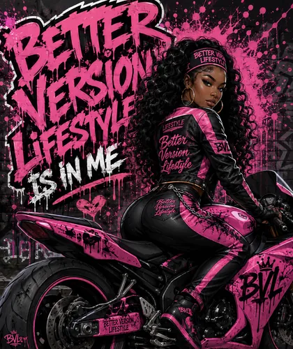 Better Version Lifestyle Is In Me (Biker) graphic design by Coach Gizmo